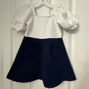 Janie and Jack white and navy dress